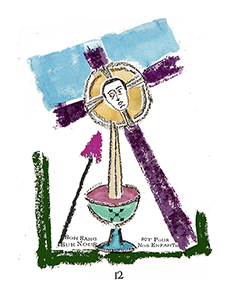 crucifixion de jésus longin et coupe eucharistique